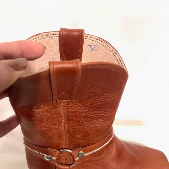 Cowboy Hand Tooled Leather Harness Brown Boots-European Sz. 30 (Us 12 1/2-13) - Picture 11 of 15
